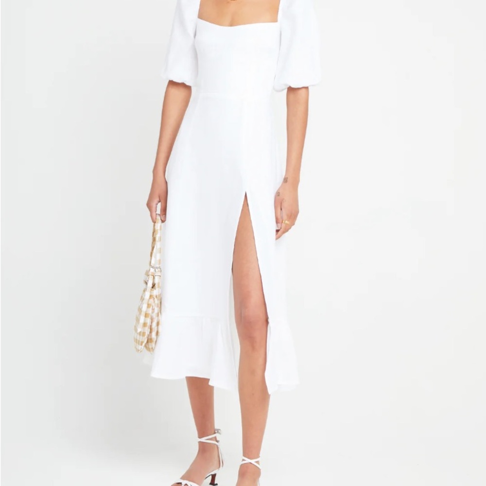 Reformation White Linen Dress